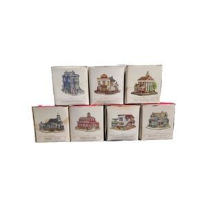 Lot of 7 Liberty Falls Americana Collection Buildings 90's Vintage Orig Boxes